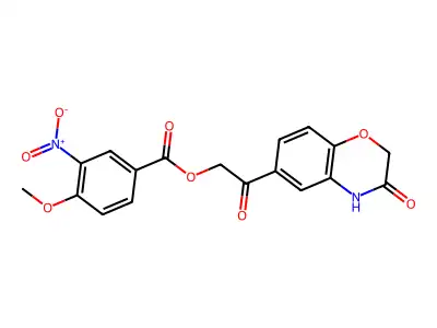 [2-oxo-2-(3-oxo-4H-1,4-benzoxazin-6-yl)ethyl] 4-methoxy-3-nitrobenzoate structure