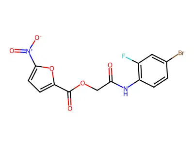 [2-(4-Bromo-2-fluoroanilino)-2-oxoethyl] 5-nitrofuran-2-carboxylate structure