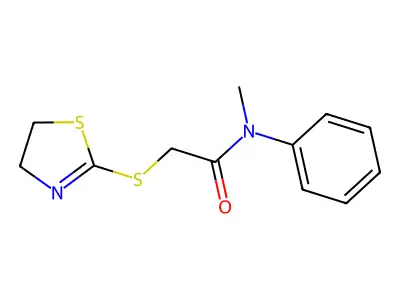 2-(4,5-dihydro-1,3-thiazol-2-ylsulfanyl)-N-methyl-N-phenylacetamide structure
