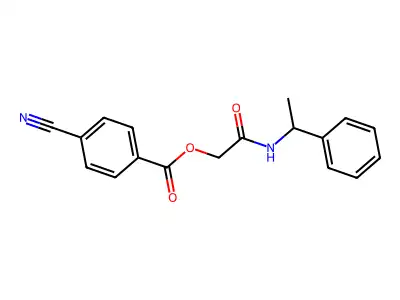 2-Oxo-2-((1-phenylethyl)amino)ethyl 4-cyanobenzoate structure