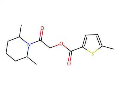[2-(2,6-Dimethylpiperidin-1-yl)-2-oxoethyl] 5-methylthiophene-2-carboxylate structure