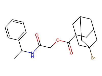 [2-Oxo-2-(1-phenylethylamino)ethyl] 3-bromoadamantane-1-carboxylate structure