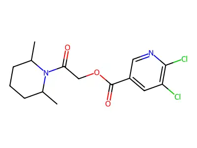 2-(2,6-Dimethylpiperidin-1-yl)-2-oxoethyl 5,6-dichloropyridine-3-carboxylate structure