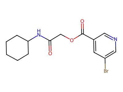 [2-(Cyclohexylamino)-2-oxoethyl] 5-bromopyridine-3-carboxylate structure