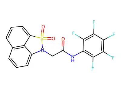 2-(2,2-dioxo-2lambda6-thia-3-azatricyclo[6.3.1.04,12]dodeca-1(11),4,6,8(12),9-pentaen-3-yl)-N-(2,3,4,5,6-pentafluorophenyl)acetamide structure