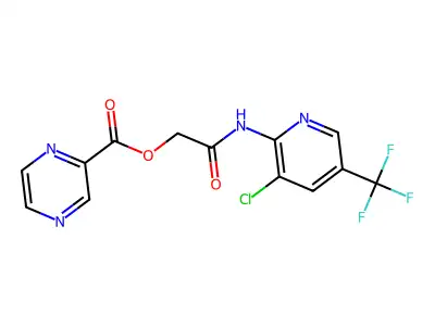 [2-[[3-chloro-5-(trifluoromethyl)pyridin-2-yl]amino]-2-oxoethyl] pyrazine-2-carboxylate structure