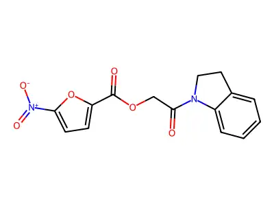 [2-(2,3-Dihydroindol-1-yl)-2-oxoethyl] 5-nitrofuran-2-carboxylate structure