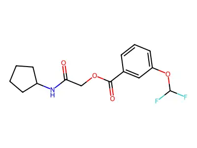 [2-(Cyclopentylamino)-2-oxoethyl] 3-(difluoromethoxy)benzoate structure