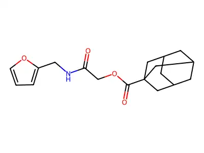 1-Adamantanecarboxylic acid [2-(2-furanylmethylamino)-2-oxoethyl] ester structure