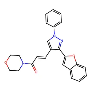 (2Z)-3-[3-(1-benzofuran-2-yl)-1-phenyl-1H-pyrazol-4-yl]-1-(morpholin-4-yl)prop-2-en-1-one structure