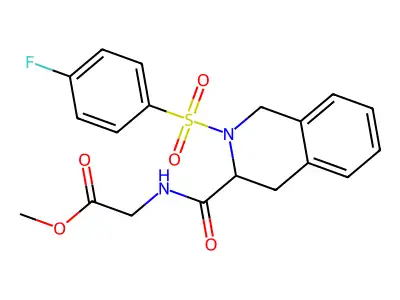 methyl 2-{[2-(4-fluorobenzenesulfonyl)-1,2,3,4-tetrahydroisoquinolin-3-yl]formamido}acetate structure