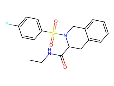 N-ethyl-2-(4-fluorobenzenesulfonyl)-1,2,3,4-tetrahydroisoquinoline-3-carboxamide structure