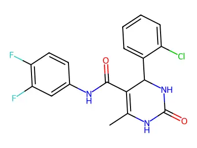 4-(2-chlorophenyl)-N-(3,4-difluorophenyl)-6-methyl-2-oxo-1,2,3,4-tetrahydropyrimidine-5-carboxamide structure