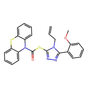 S-[4-allyl-5-(2-methoxyphenyl)-4H-1,2,4-triazol-3-yl] 10H-phenothiazine-10-carbothioate structure
