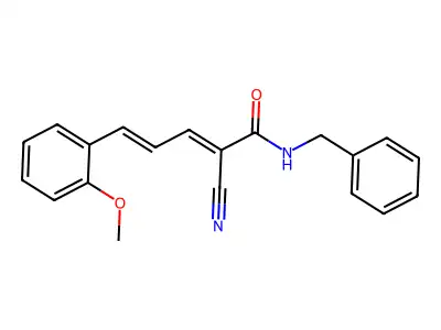 N-benzyl-2-cyano-5-(2-methoxyphenyl)penta-2,4-dienamide structure