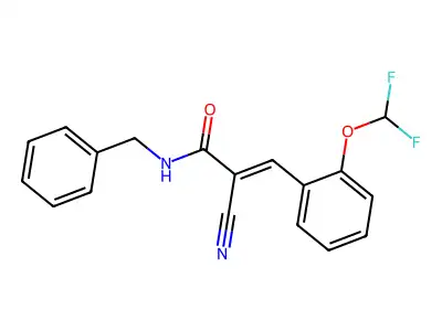 N-benzyl-2-cyano-3-[2-(difluoromethoxy)phenyl]prop-2-enamide structure
