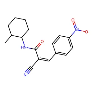 2-cyano-N-(2-methylcyclohexyl)-3-(4-nitrophenyl)prop-2-enamide structure