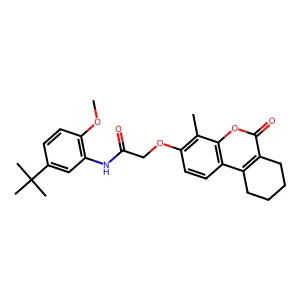 N~1~-[5-(tert-butyl)-2-methoxyphenyl]-2-[(4-methyl-6-oxo-7,8,9,10-tetrahydro-6H-benzo[c]chromen-3-yl)oxy]acetamide structure