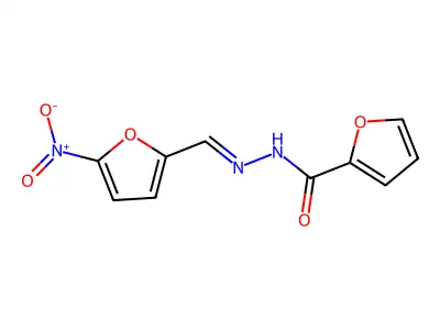 N-[(Z)-(5-nitrofuran-2-yl)methylideneamino]furan-2-carboxamide structure