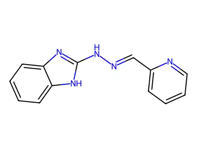 N-[(E)-pyridin-2-ylmethylideneamino]-1H-benzimidazol-2-amine structure