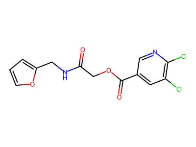 [2-(furan-2-ylmethylamino)-2-oxoethyl] 5,6-dichloropyridine-3-carboxylate structure