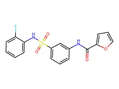 N-[3-[(2-fluorophenyl)sulfamoyl]phenyl]furan-2-carboxamide structure