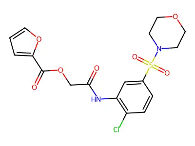[2-(2-Chloro-5-morpholin-4-ylsulfonylanilino)-2-oxoethyl] furan-2-carboxylate structure
