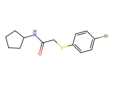 2-((4-Bromophenyl)thio)-N-cyclopentylacetamide structure