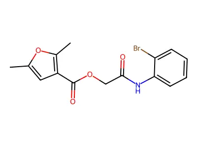 [2-(2-Bromoanilino)-2-oxoethyl] 2,5-dimethylfuran-3-carboxylate structure