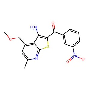 [3-amino-4-(methoxymethyl)-6-methylthieno[2,3-b]pyridin-2-yl](3-nitrophenyl)methanone structure