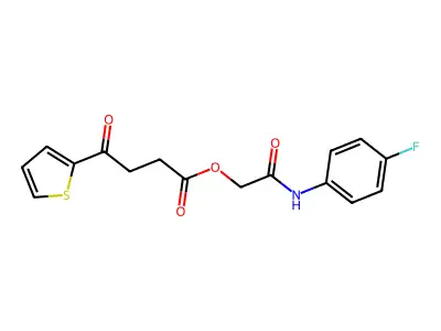 [2-(4-Fluoroanilino)-2-oxoethyl] 4-oxo-4-thiophen-2-ylbutanoate structure