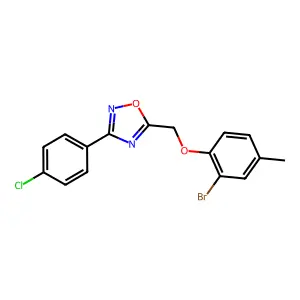 5-[(2-Bromo-4-methylphenoxy)methyl]-3-(4-chlorophenyl)-1,2,4-oxadiazole structure