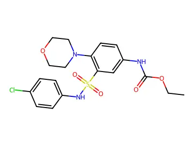 ethyl N-[3-[(4-chlorophenyl)sulfamoyl]-4-morpholin-4-ylphenyl]carbamate structure