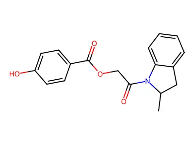[2-(2-Methyl-2,3-dihydroindol-1-yl)-2-oxoethyl] 4-hydroxybenzoate structure