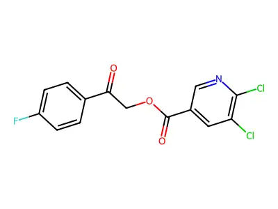 [2-(4-Fluorophenyl)-2-oxoethyl] 5,6-dichloropyridine-3-carboxylate structure