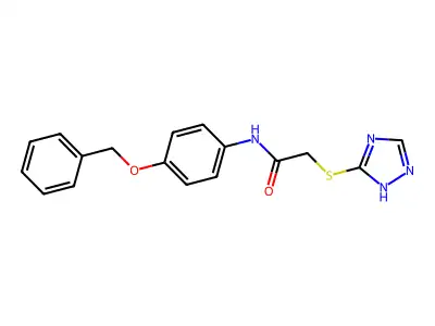 N-(4-phenylmethoxyphenyl)-2-(1H-1,2,4-triazol-5-ylsulfanyl)acetamide structure