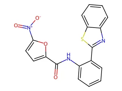 N-[2-(1,3-benzothiazol-2-yl)phenyl]-5-nitrofuran-2-carboxamide structure