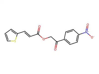 (E)-2-(4-nitrophenyl)-2-oxoethyl 3-(thiophen-2-yl)acrylate structure