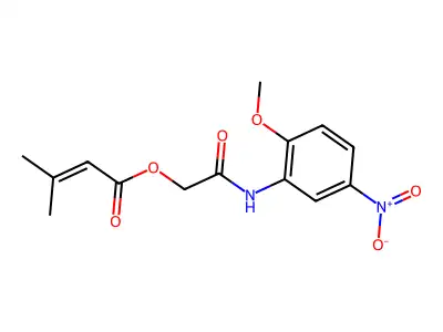 [2-(2-Methoxy-5-nitroanilino)-2-oxoethyl] 3-methylbut-2-enoate structure