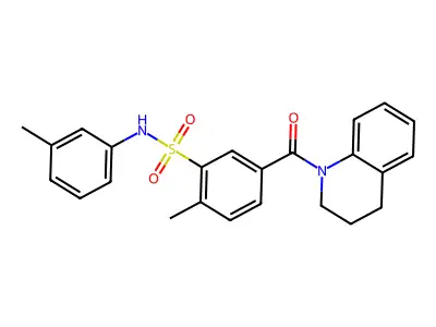 2-Methyl-5-(1,2,3,4-tetrahydroquinoline-1-carbonyl)-n-(m-tolyl)benzenesulfonamide structure