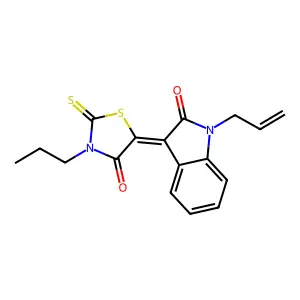 (5Z)-5-(2-oxo-1-prop-2-enylindol-3-ylidene)-3-propyl-2-sulfanylidene-1,3-thiazolidin-4-one structure