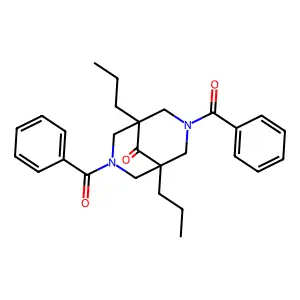 3,7-Dibenzoyl-1,5-dipropyl-3,7-diazabicyclo[3.3.1]nonan-9-one structure