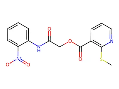 2-((2-Nitrophenyl)amino)-2-oxoethyl 2-(methylthio)nicotinate structure