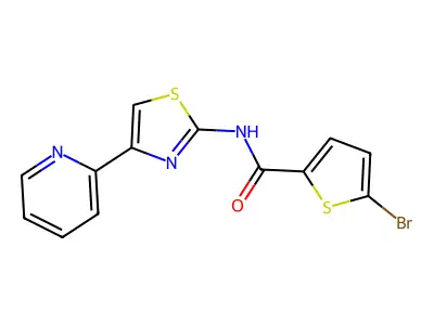 5-bromo-N-(4-(pyridin-2-yl)thiazol-2-yl)thiophene-2-carboxamide structure