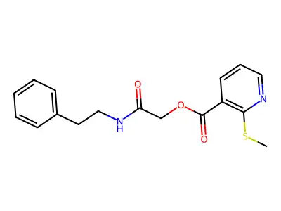 2-Oxo-2-(phenethylamino)ethyl 2-(methylthio)nicotinate structure