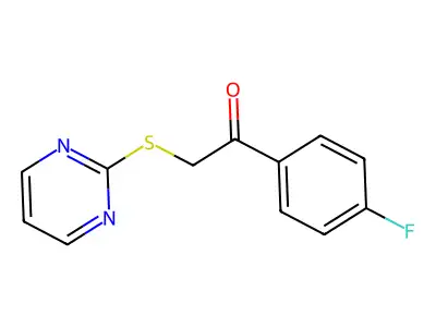 1-(4-Fluorophenyl)-2-(pyrimidin-2-ylthio)ethan-1-one structure