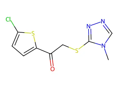 1-(5-Chlorothiophen-2-yl)-2-((4-methyl-4h-1,2,4-triazol-3-yl)thio)ethan-1-one structure
