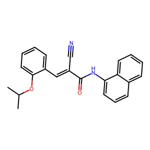 (2E)-2-cyano-N-(naphthalen-1-yl)-3-[2-(propan-2-yloxy)phenyl]prop-2-enamide structure