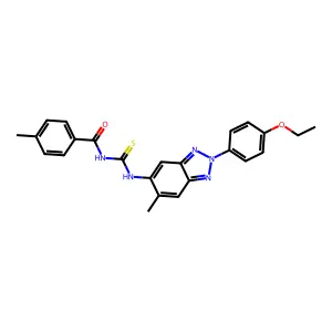 N-[[2-(4-ethoxyphenyl)-6-methylbenzotriazol-5-yl]carbamothioyl]-4-methylbenzamide structure