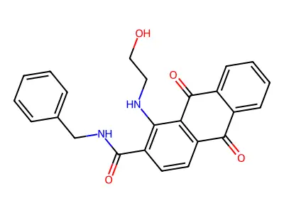 N-benzyl-1-(2-hydroxyethylamino)-9,10-dioxoanthracene-2-carboxamide structure